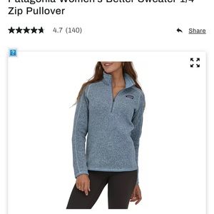 Patagonia Women's Better Sweater 1/4 Zip Pullover like new